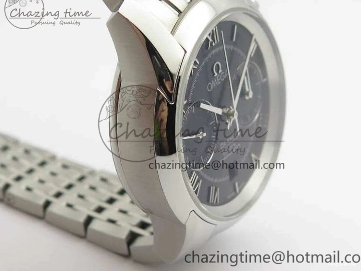 0402 De Ville Chronograph SS OMF 1:1 Best Edition Black Dial On SS Bracelet A Attractive 8150